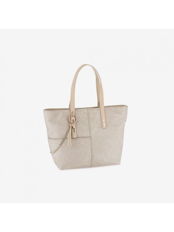 BORBONESE Borsa shopping large nylon Beige