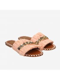 DE SIENA Ciabattina raffia Cipria