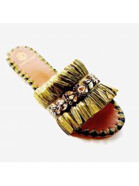 DE SIENA Ciabattina raffia Verde militare