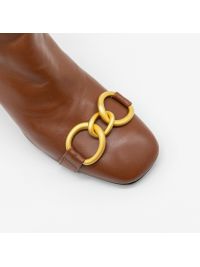 MARA BINI Stivaletto tacco 50 pelle con fibbia oro Cuoio