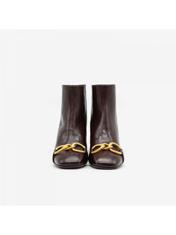 MARA BINI Stivaletto tacco 50 pelle con fibbia oro Bordeaux MARA BINI Stivaletto tacco 50 pelle con fibbia oro Bordeaux