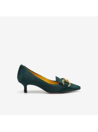 MARA BINI Dècolletè cavallino tacco 30 + fibbia oro Verde