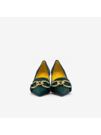 MARA BINI Dècolletè cavallino tacco 30 + fibbia oro Verde