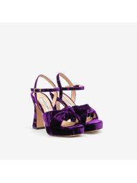 FRANCESCO SACCO Sandalo plateau tacco 10 velluto Viola FRANCESCO SACCO Sandalo plateau tacco 10 velluto Viola
