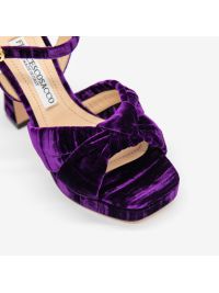 FRANCESCO SACCO Sandalo plateau tacco 10 velluto Viola FRANCESCO SACCO Sandalo plateau tacco 10 velluto Viola