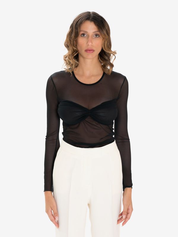 FEDERICA TOSI Blusa m/l tulle Nero
