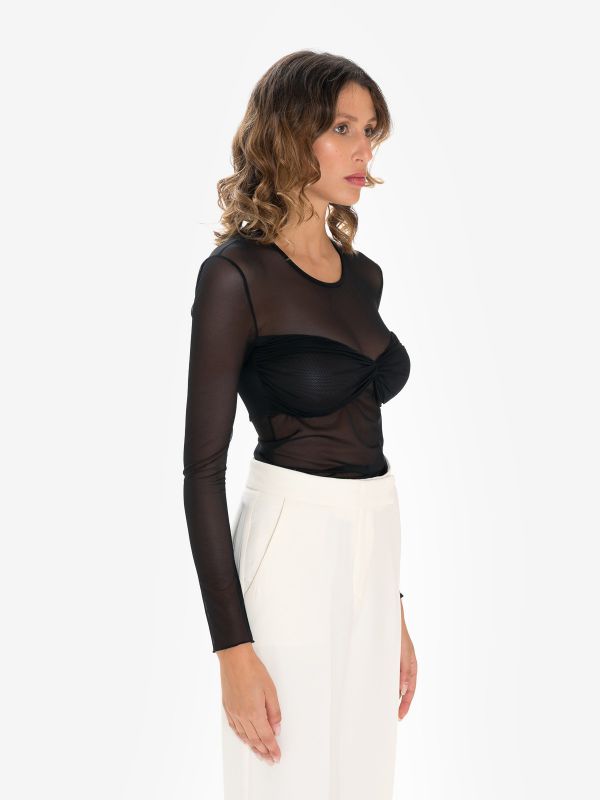FEDERICA TOSI Blusa m/l tulle Nero