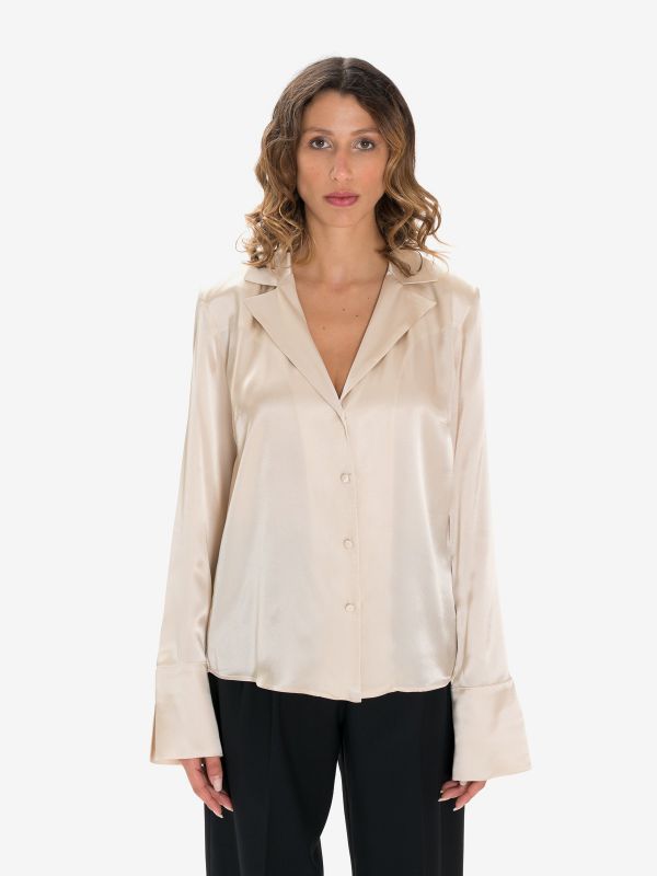 FEDERICA TOSI Camicia satin/seta Avorio FEDERICA TOSI Camicia satin/seta Avorio
